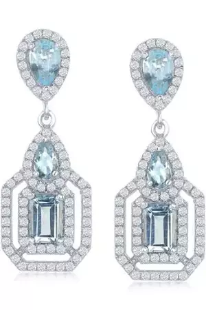 light blue dangle earrings
