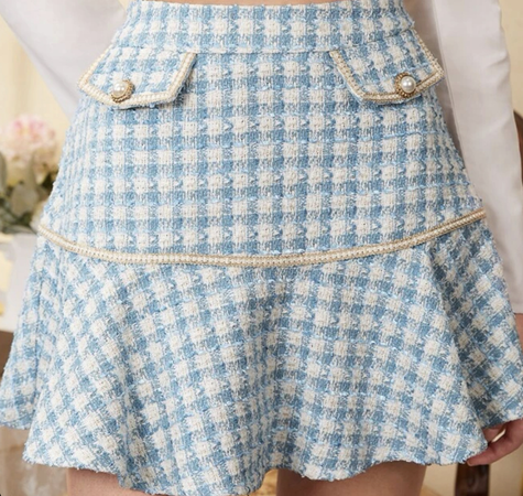 tweed preppy skirt