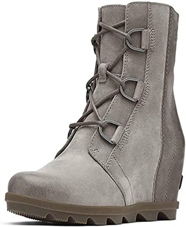 Amazon.com | SaraIris Hidded Wedges Chelsea Boots for Women Lace up Ankle Booties Comfortable Waterproof Autumn Winter Short Boots Dark Grey | Ankle & Bootie