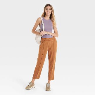 Women's High-rise Slim Straight Fit Ankle Pull-on Pants - A New Day™ Brown Xxl : Target