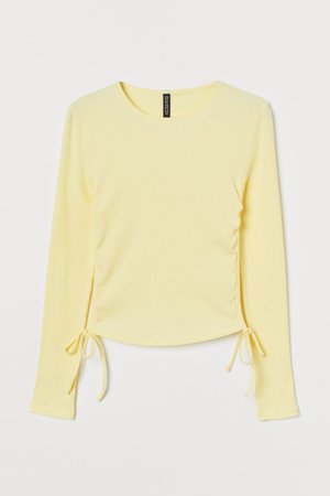 Drawstring top - Light yellow - Ladies | H&M GB