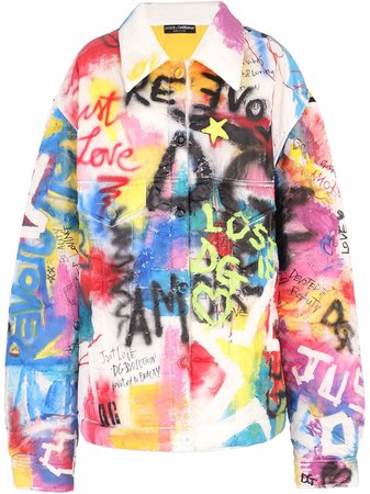 Dolce & Gabbana graffiti-print Shirt Jacket - Farfetch