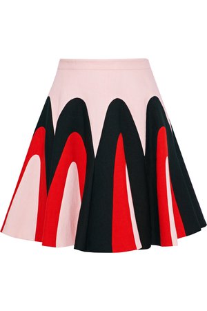 Delpozo Printed linen mini skirt