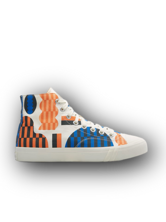 white orange blue PRO-Keds Royal Hi JB Artist Print shoes
