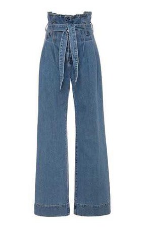 Nobody Denim Galileo Tie-Front High-Rise Wide-Leg Jeans