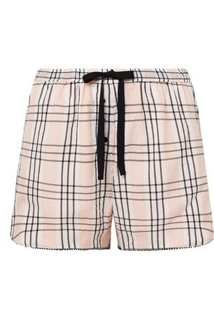 Morgan Lane | Bea plaid seersucker pajama shorts | NET-A-PORTER.COM