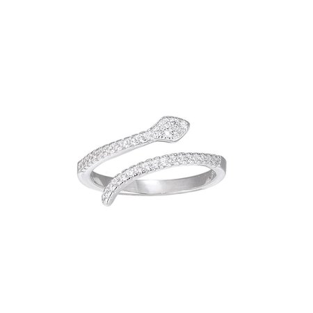 Adjustable Crystal Snake Sterling Silver Ring | Silver Rings | e&e Jewellery