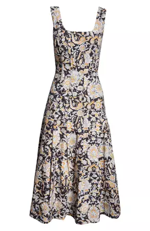 Veronica Beard Jolie Print Sleeveless Midi Dress | Nordstrom