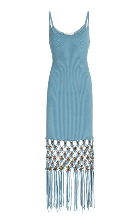 Diana Bead Macrame Rib Knit Midi Dress By Jonathan Simkhai | Moda Operandi