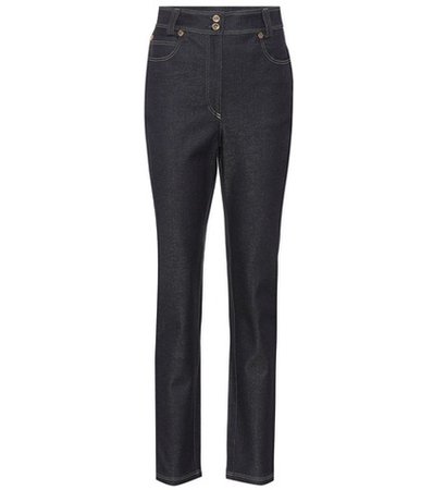 High-waisted slim-fit jeans
