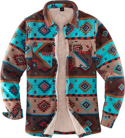 ThCreasa Womens Sherpa Fleece Lined Flannel Shirt Jacket Warm Button Up Plaid Shirt Jac (Sherpa Fleece Throughout) (Desert Eye, X-Large) at Amazon Women's Coats Shop