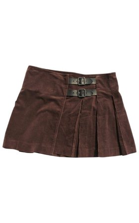 Burberry brown velvet buckle mini skirt