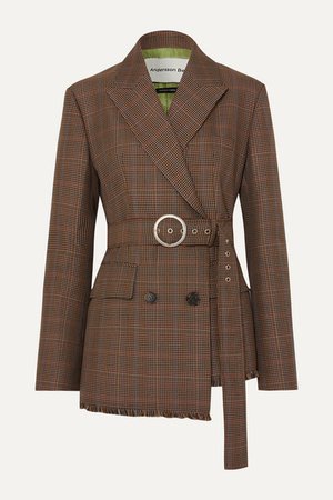 Andersson Bell | Oversized belted checked wool-blend tweed blazer | NET-A-PORTER.COM