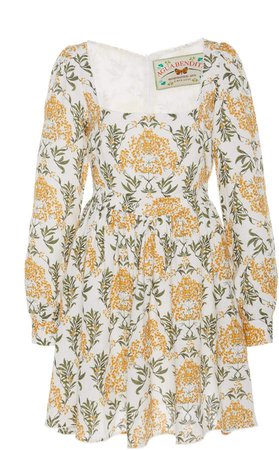 Agua by Pomelo Floral Printed Linen Mini Dress