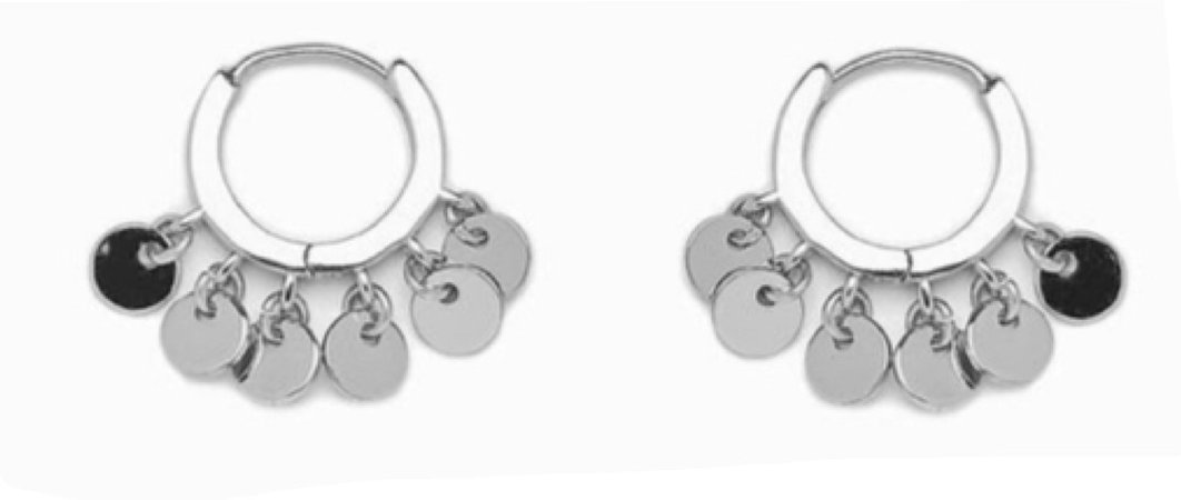 silver coin hoop earrings