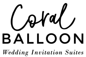 Abstract Wedding Invitation – Coral Balloon