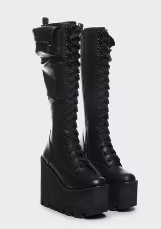 Current Mood Obsidian Platform Boots Black – Dolls Kill