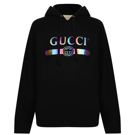 Gucci | Hologram Fake Logo Hooded Sweatshirt | Flannels
