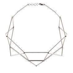 Origami rhodium necklace