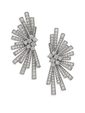 Hueb Labyrinth Diamond & 18K White Gold Stud Earrings | SaksFifthAvenue