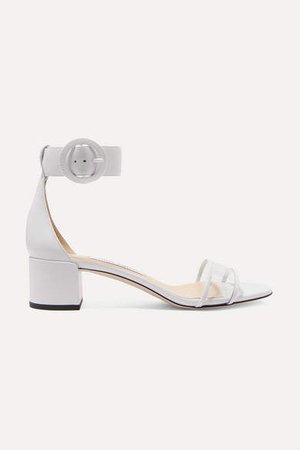Jaimie 40 Leather And Pvc Sandals - White