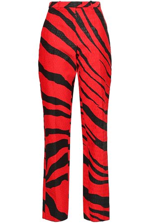 Zebra-print jacquard slim-leg pants | ROBERTO CAVALLI | Sale up to 70% off | THE OUTNET