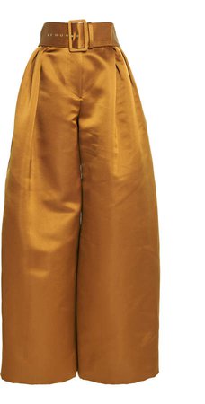 Rosie Assoulin Belted Silk Straight-Leg Pants