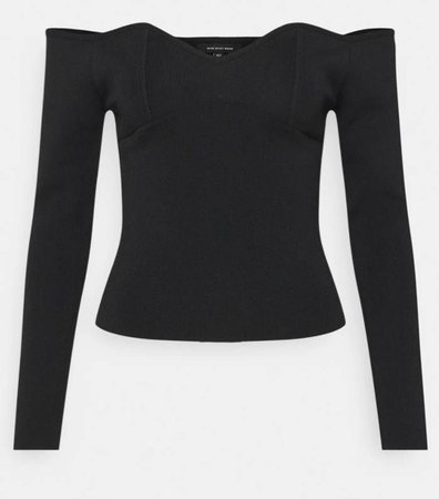 black knit Bardot blouse