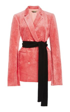 Hellessy Women Europa Corduroy Blazer Jacket peachy pink