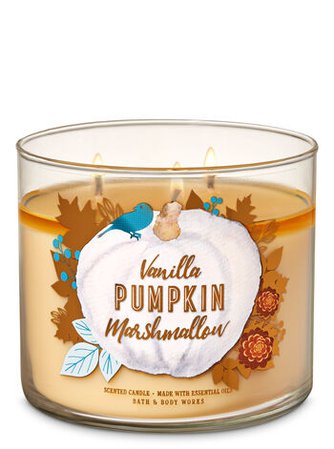 Vanilla Pumpkin Marshmallow 3-Wick Candle | Bath & Body Works