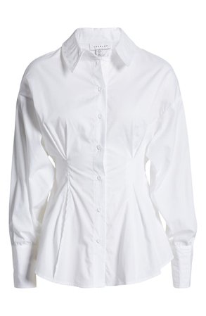 Topshop Cinch Waist Cotton Poplin Shirt | Nordstrom
