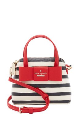 small stripes purse with red bow