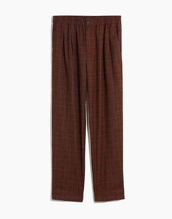 Plaid Flannel Track Trousers