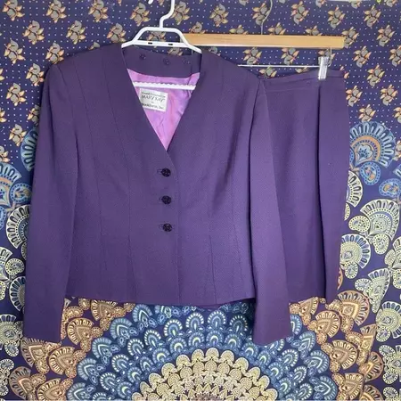 Mary Kay | Jackets & Coats | Mary Kay Eggplant Purple Blazer Skirt Set | Poshmark
