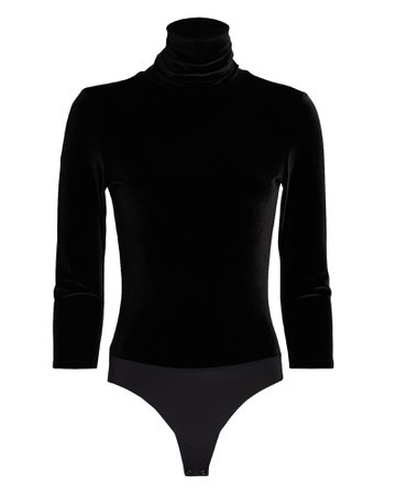 L'Agence Aida Velvet Turtleneck Bodysuit | INTERMIX®
