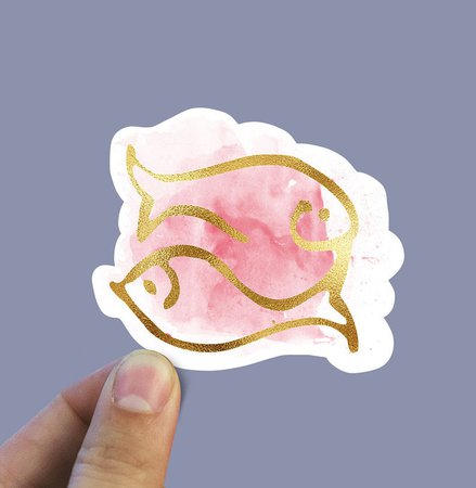 Watercolor Pisces animal sticker Pisces zodiac sticker | Etsy