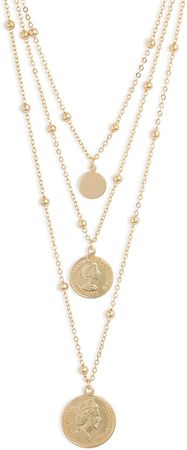 Triple Medallion Layered Necklace