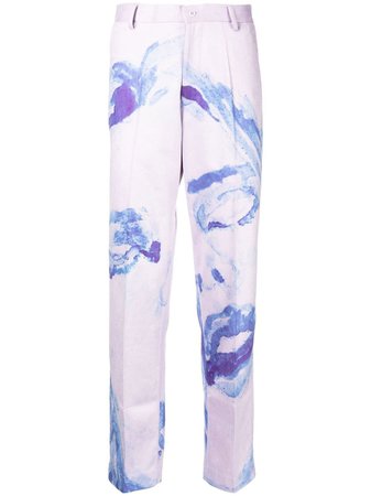 KidSuper abstract-print pressed-crease Tailored Trousers - Farfetch