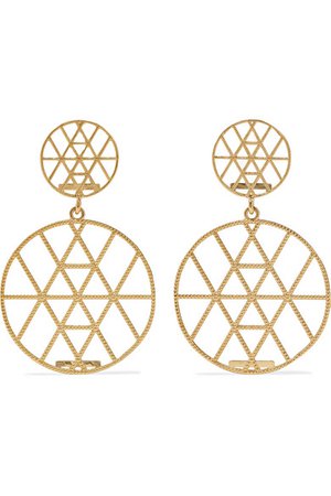 Grace Lee | Petite Geo Disc 14-karat gold earrings | NET-A-PORTER.COM