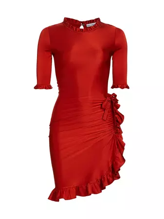 Shop Paco Rabanne Ruffle-Trim Mini Dress | Saks Fifth Avenue