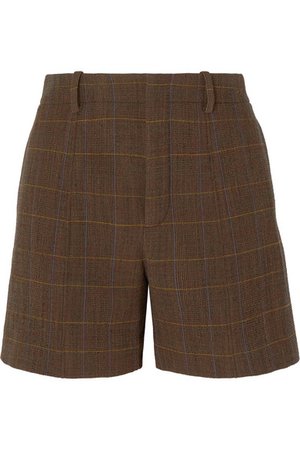 Chloé | Checked wool-blend shorts | NET-A-PORTER.COM