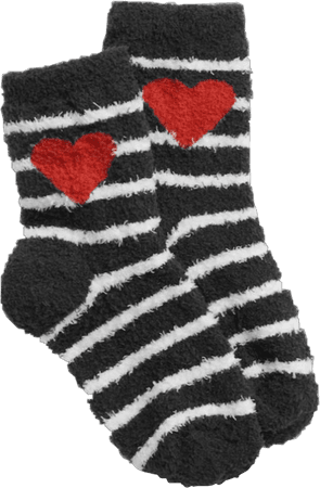 Fuzzy heart socks