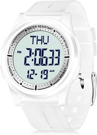 Amazon.com: Beeasy Womens Digital Watch Waterproof with Stopwatch Alarm Countdown Timer Dual Time, 12/24 Hours Thin Digital Wrist Watches for Women, White : Clothing, Shoes & Jewelry