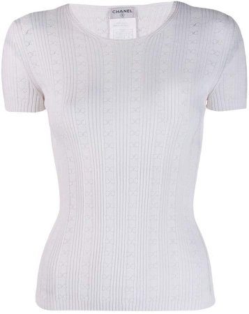 PRE-OWNED 2005's perforated CC knitted top