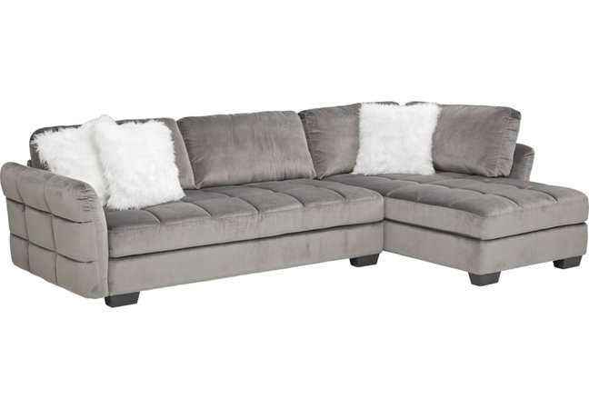 Largo Drive Gray 2 Pc Sectional  - Living Room Sets (Gray)
