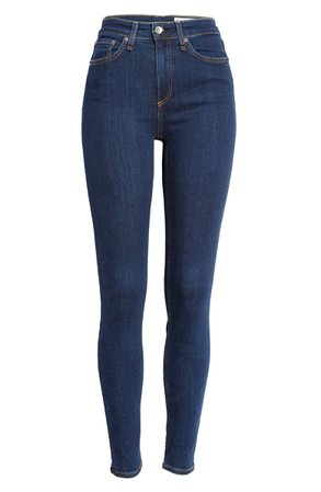 rag & bone Nina High Waist Skinny Jeans (Marine Blue) | Nordstrom
