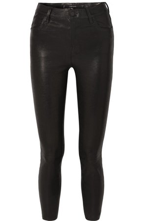 J Brand | Pantalon skinny raccourci en cuir Alana | NET-A-PORTER.COM
