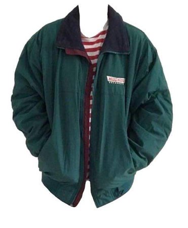 top jacket green red stripe