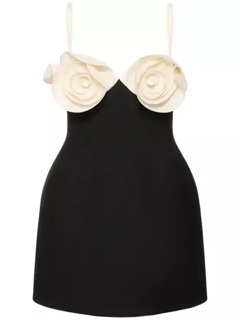 Wool & silk crepe minidress w/ roses - Valentino | Luisaviaroma