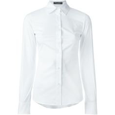 Pinterest - Dolce & Gabbana classic shirt ($545) ❤ liked on Polyvore featuring tops, white, collar top, round hem shirt, curved hem shirt, bu | My polyvore